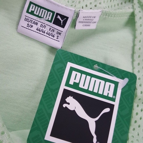 Puma l Spray Green Xtreme Off Shoulder Mesh Tee - Picture 2 of 7